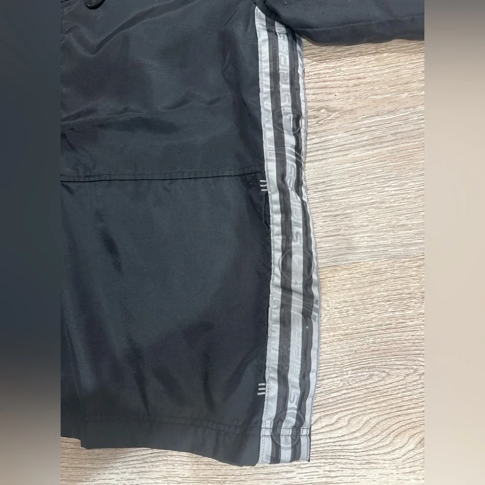 Adidas Boys Large‎ Black Hooded Half Zip Windbreaker Jacket